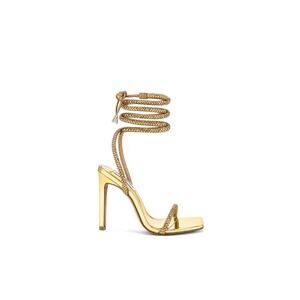 Size 10-Steve Madden Uplift-R Wrap Around Heeled Gold Stiletto
